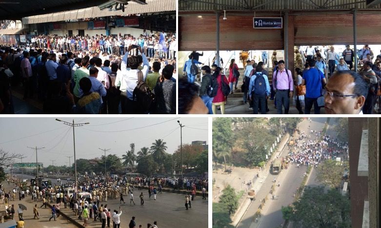 Ghatkopar witnesses road blocks, rail roko and metro disruptions