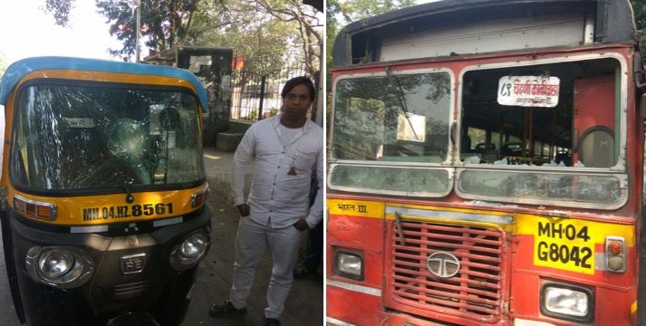 Thane: 4 passengers injured as protestors vandalise 2 TMT buses, auto-rickshaw