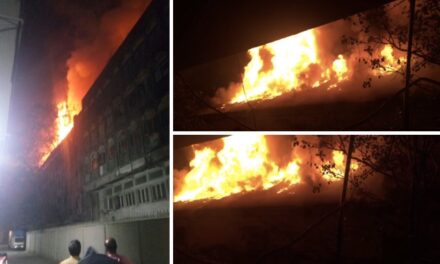 Video: Massive fire breaks out at Navrang Studio in Todi Mill Compound at Lower Parel, fireman injured