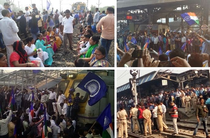 Visuals: Rail roko staged at Goregaon, Virar, Thane and Nalasopara stations