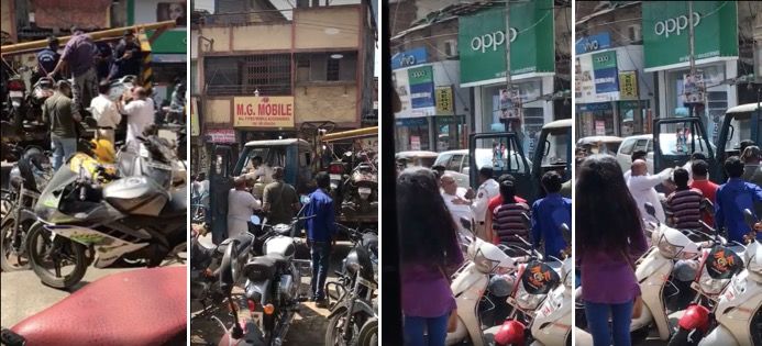 Video: Traffic cop, senior citizen exchange blows over two-wheeler towing in Ulhasnagar