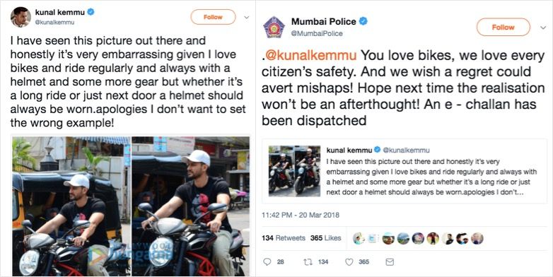 Mumbai traffic police issues e-challan to actor Kunal Khemu for riding without helmet