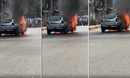 Car catches fire on Western Express Highway near Andheri flyover