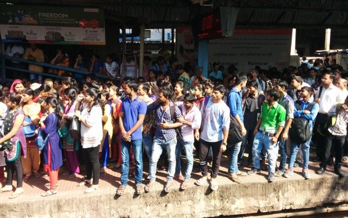 In Pics: Mumbaikars stranded as students stage rail roko between Matunga-CSMT amid cab strike 7