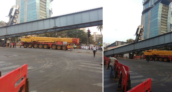 In Pics: Girder of under-construction bridge, crane collapse on SV Road, Goregaon 2