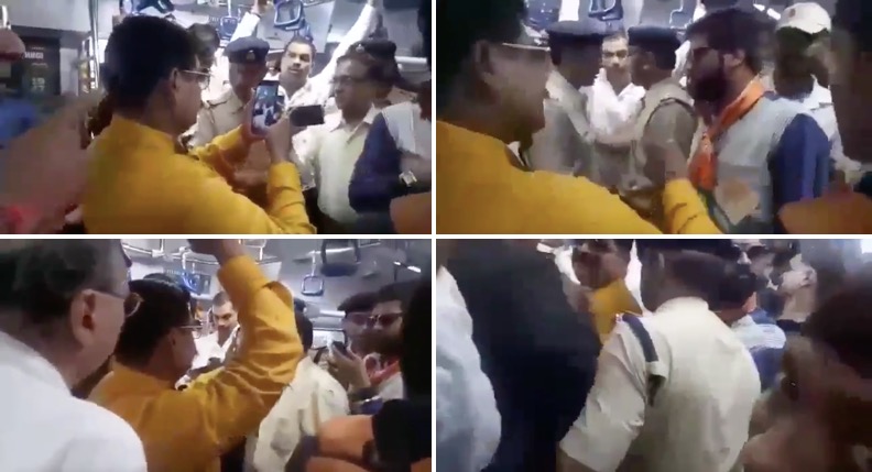 Video: Ticketless BJP activists board AC local, forced to leave after altercation with commuters