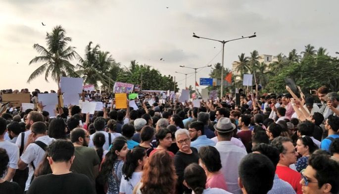 Woman harassed at Carter Road amid protest demanding justice for rape victims