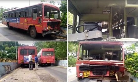 28 injured in accident involving two ST buses in Thane