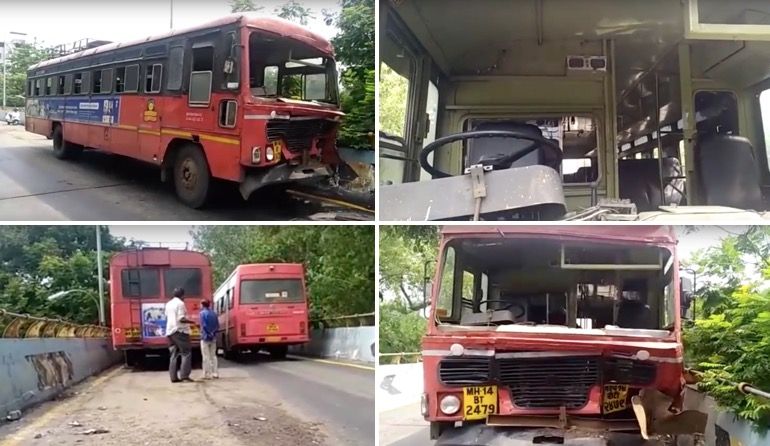 28 injured in accident involving two ST buses in Thane