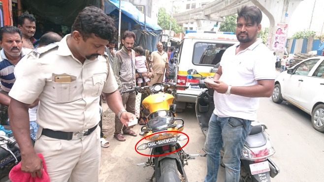 Mumbai Police nab biker flaunting ‘abusive’ number plate