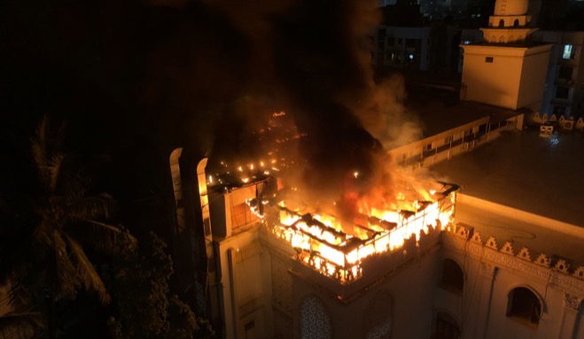 Video: Fire breaks out on roof of Marol Masjid in Andheri