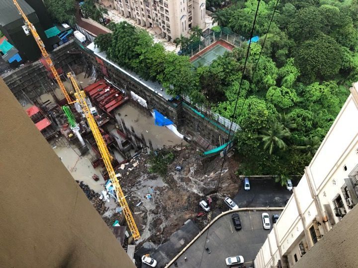 Visuals: Compound caves in at Lloyds Estate in Wadala, over 15 cars damaged 1