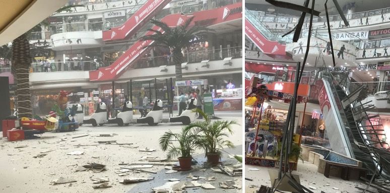 Video: Part of ceiling at Raghuleela Mall in Vashi collapses