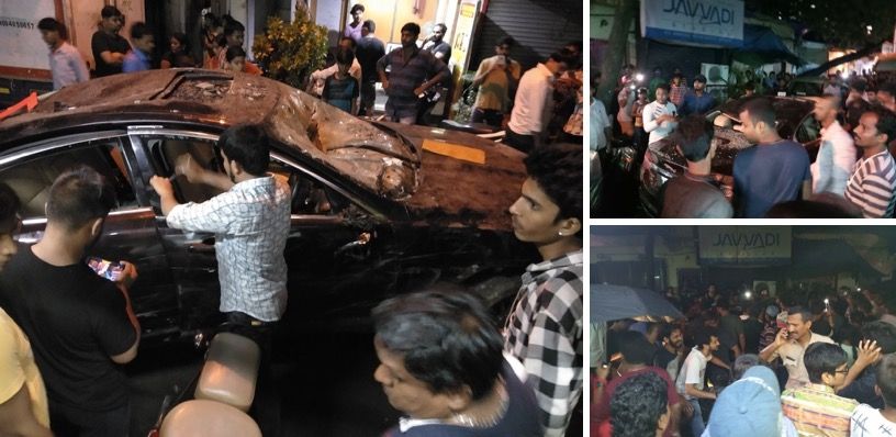 Video: Suspected drunk driver rams Jaguar into 4 people, 8 vehicles in Versova