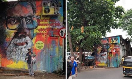 In Pics: Street artists paint 25ft tall Amitabh Bachchan mural in Goregaon