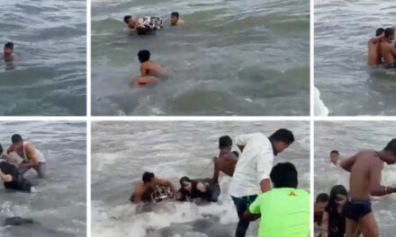 Video: BMC’s clean-up marshals save woman from drowning near Bandra Fort, Bandstand