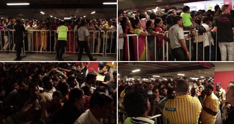 Video: Over 40,000 throng to IKEA store on Day 1, chaos ensues both inside & outside
