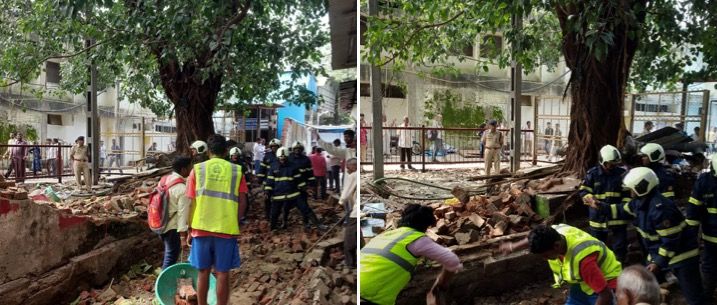 Railway compound wall collapses near Kurla station, 4 injured