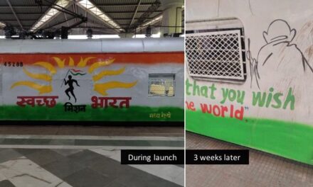 Swachh No More: 3 weeks after launch, paan stains adorn CR’s tri-colour local