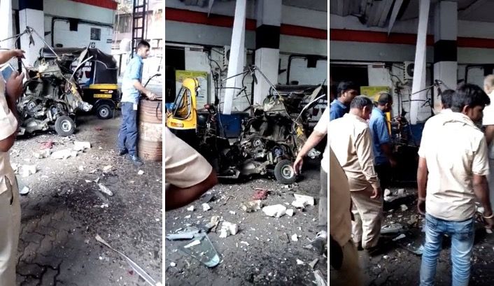 Video: CNG blast at Kandivali petrol pump near Milap Cinema, 3 injured