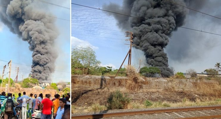 Video: Fire breaks out at chemical factory near railway tracks in Ambernath, CR services affected