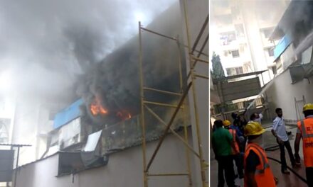 Massive fire engulfs 2 shops near Vandana Cinema, Thane