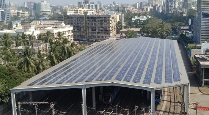 Solar panels installed atop Metro One depot in D.N Nagar, Andheri