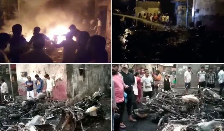 Video: 15 bikes gutted in fire at Sundar Kamla Nagar, Matunga