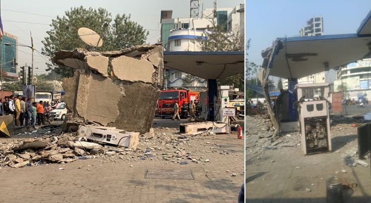 Roof of Chembur's Chhagan Mitha petrol pump collapses, 2 injured