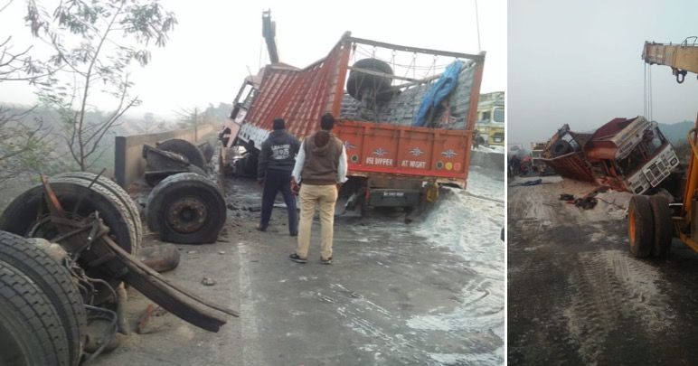Traffic movement on Mumbai-Nashik highway halted after container accident near Thane
