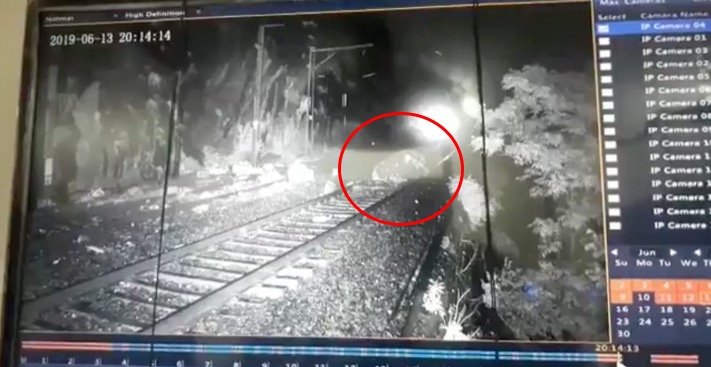 7.5 ft boulder falls on track near Lonavala: CCTV captures fall, alert staff prevents mishap