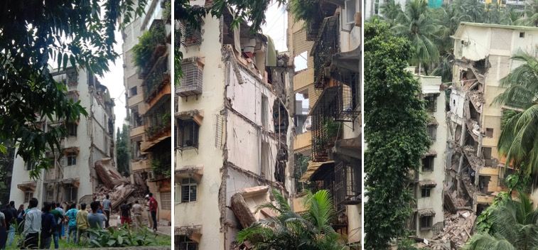 Video: Part of residential building collapses in Khar