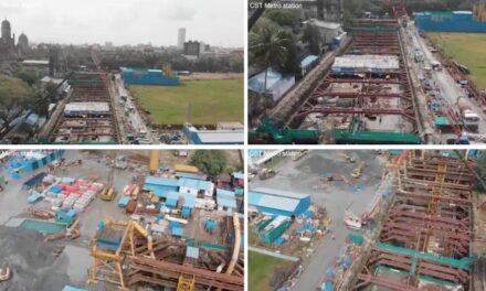 Video: Aerial view of the upcoming CST metro station on Metro 3
