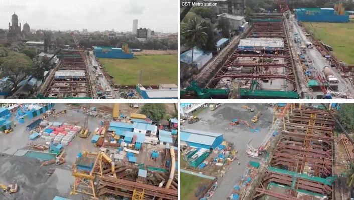 Video: Ariel view of the upcoming CST metro station on Metro 3