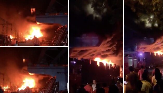 Video: Major fire breaks out near Milan Subway in Santacruz