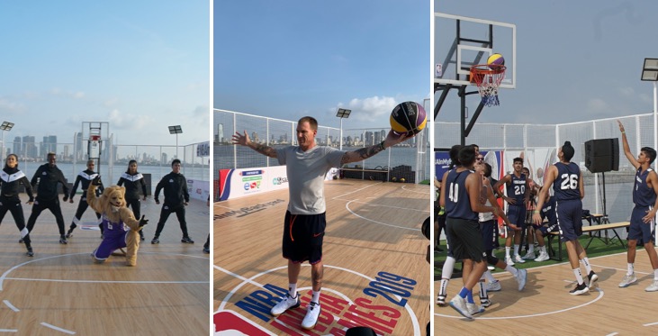 Video: NBA brings 'floating' basketball court to Mumbai