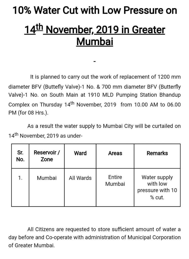 Water Cut: All of Mumbai to face 10% water cut, low-pressure today 1