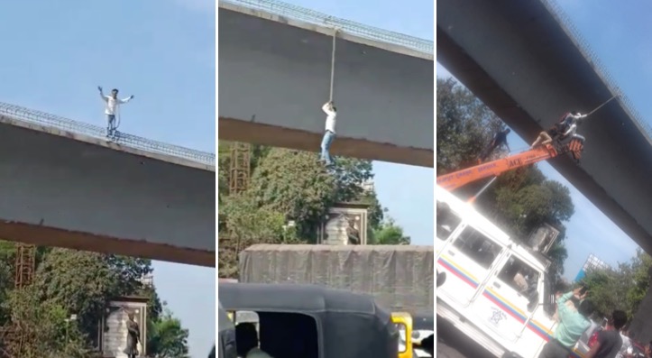 Man tries to hang self from bridge in Kalwa, safely rescued by cops