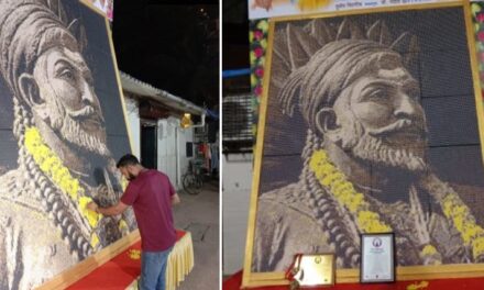 Mumbai artist creates Shivaji Maharaj portrait with over 46,000 plastic bits, sets world record