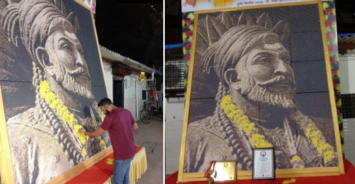 Mumbai artist creates Shivaji Maharaj portrait with over 46,000 plastic bits, sets world record